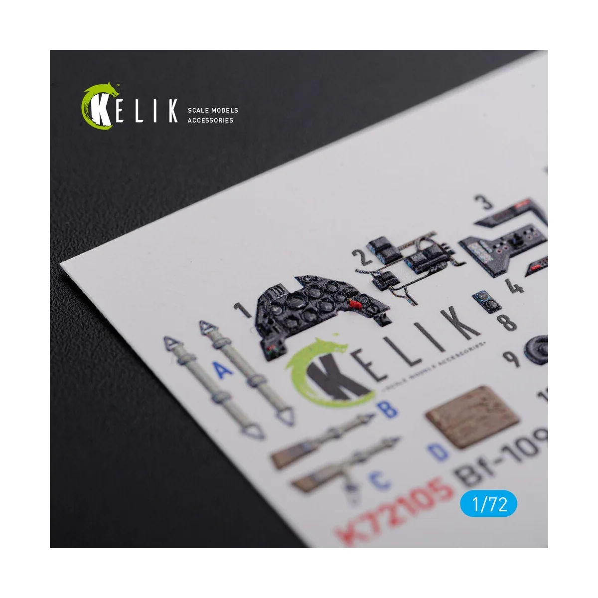BF109 G-6 interior 3D decals for Tamiya kit, 1/72 - Kelik K72105