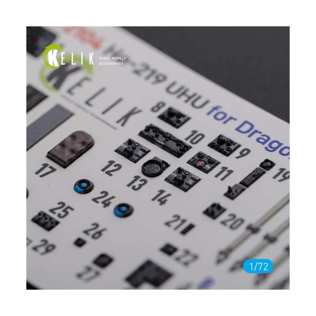 HE-219 UHU interior 3D decals for Dragon kit, 1/72 - Kelik K72104