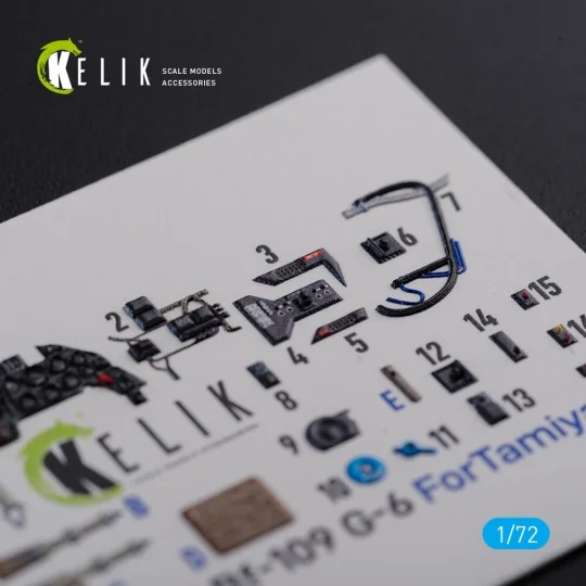 BF109 G-6 interior 3D decals for Tamiya kit, 1/72 - Kelik K72105