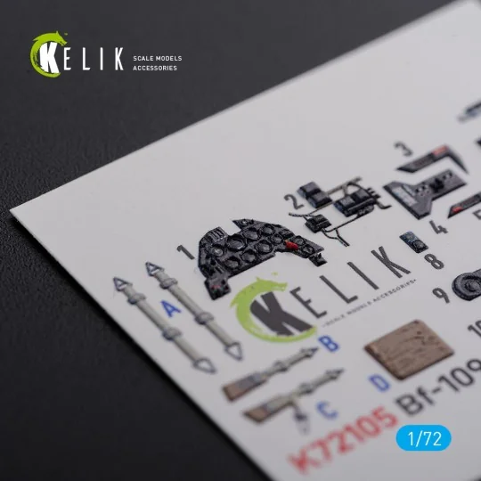 BF109 G-6 interior 3D decals for Tamiya kit, 1/72 - Kelik K72105