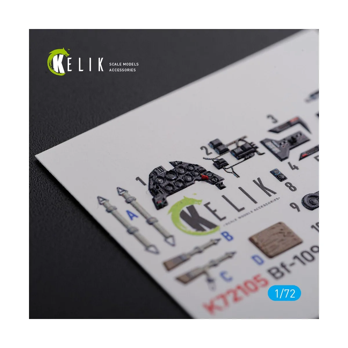 BF109 G-6 interior 3D decals for Tamiya kit, 1/72 - Kelik K72105