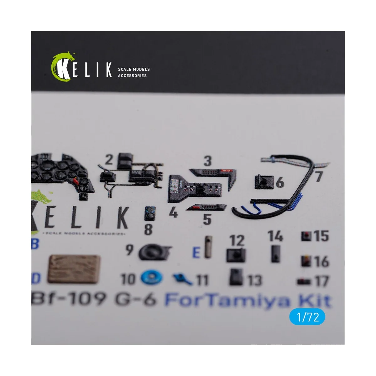 BF109 G-6 interior 3D decals for Tamiya kit, 1/72 - Kelik K72105