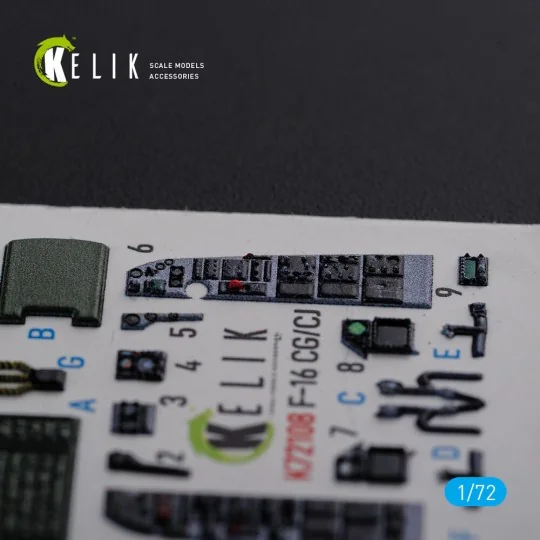F-16 CG/CJ interior 3D decals for Academy kit, 1/72 - Kelik K72108