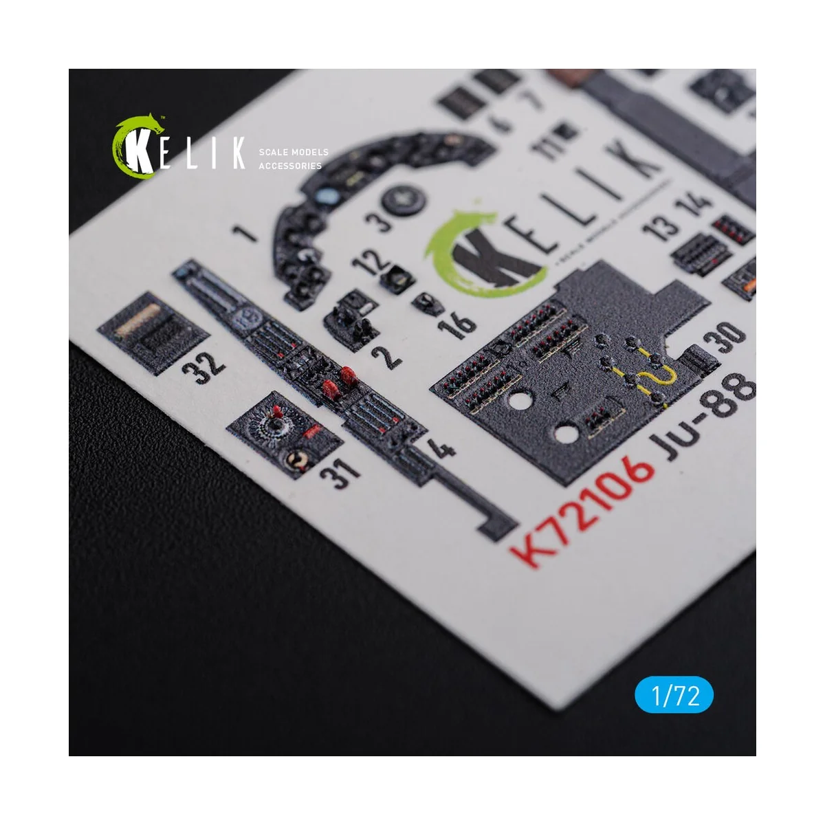 Ju-88 A-1 interior 3D decals for Revell kit, 1/72 - Kelik K72106