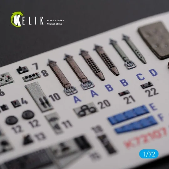 KI-21 interior 3D decals for ICM kit, 1/72 - Kelik K72107