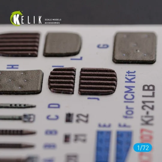 KI-21 interior 3D decals for ICM kit, 1/72 - Kelik K72107