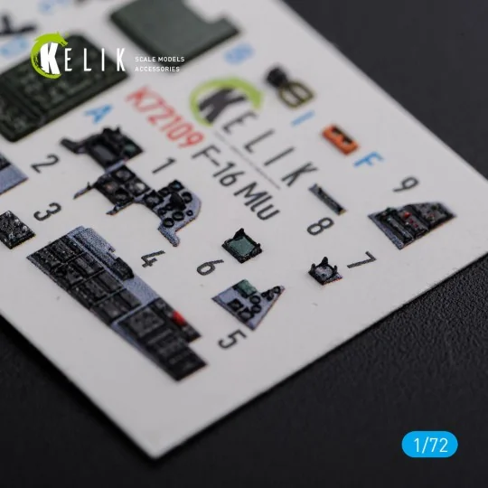 F-16 MLU interior 3D decals for Revell kit, 1/72 - Kelik K72109