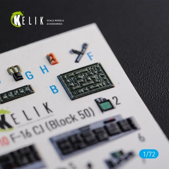 F-16 CJ (Block 50) interior 3D decals for Tamiya kit, 1/72 - Kelik ...