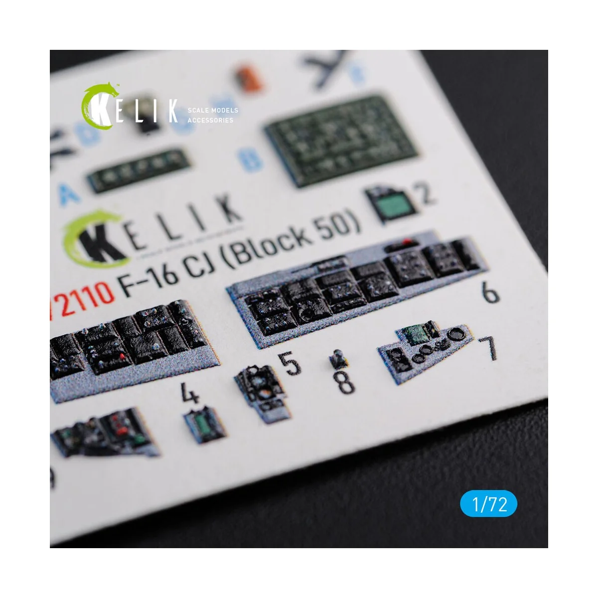 F-16 CJ (Block 50) interior 3D decals for Tamiya kit, 1/72 - Kelik ...