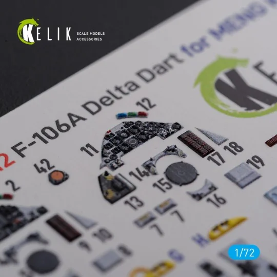 F-106A Delta Dart interior 3D decals for Meng kit, 1/72 - Kelik K72112