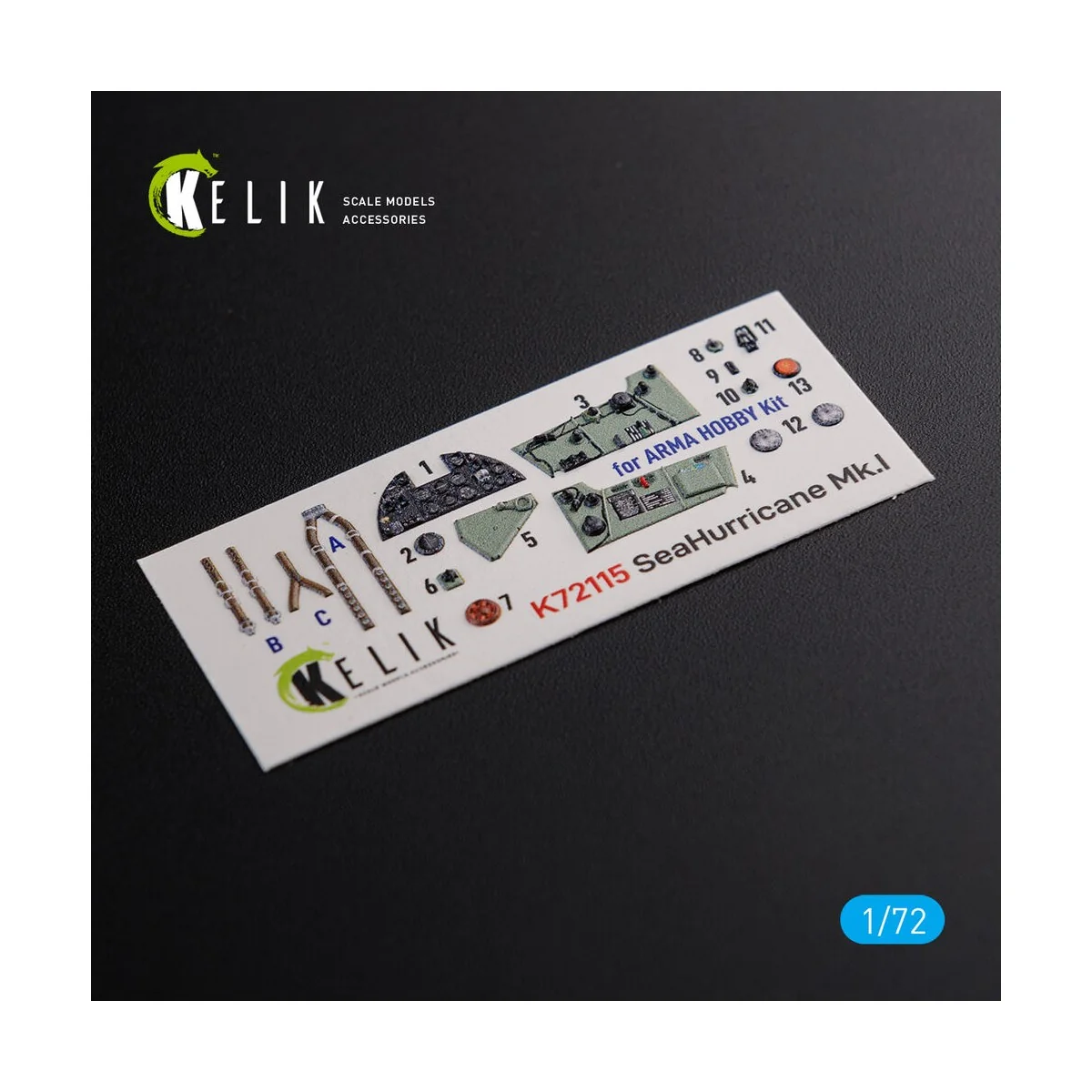 Sea Hurricane Mk I interior 3D decals for Arma Hobby kit, 1/72 - Ke...
