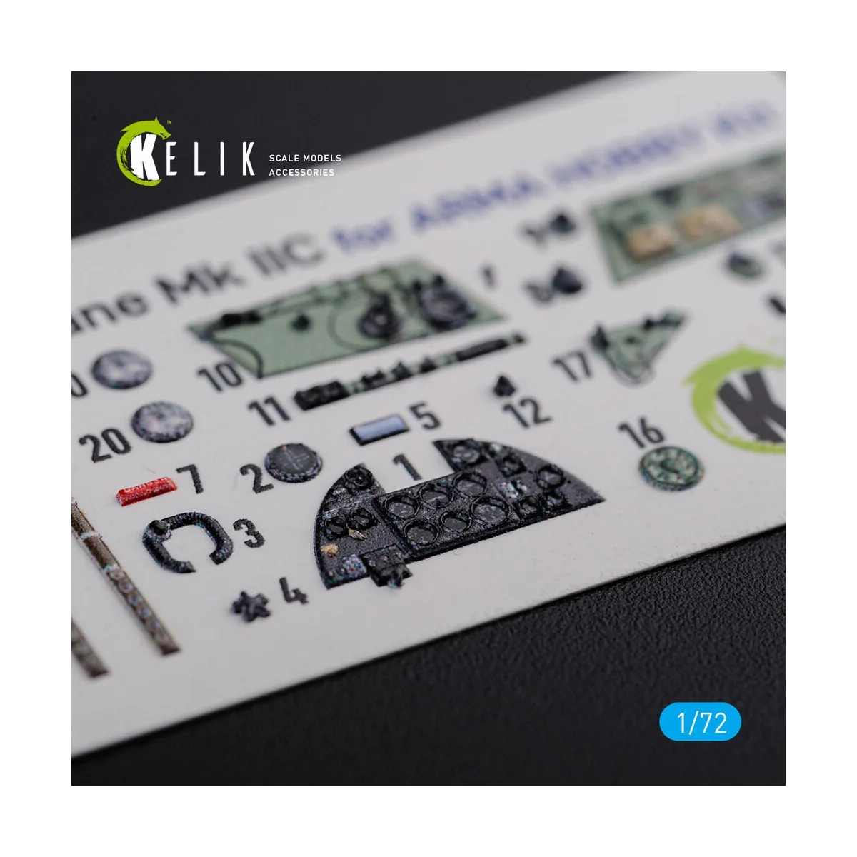 Hurricane Mk IIC interior 3D decals for Arma Hobby kit, 1/72 - Keli...