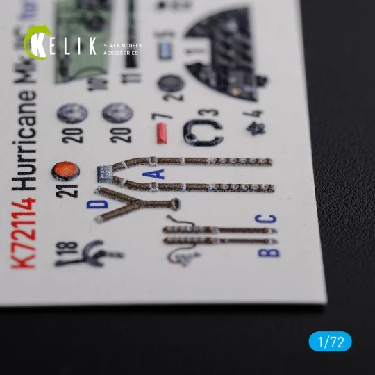 Hurricane Mk IIC interior 3D decals for Arma Hobby kit, 1/72 - Keli...