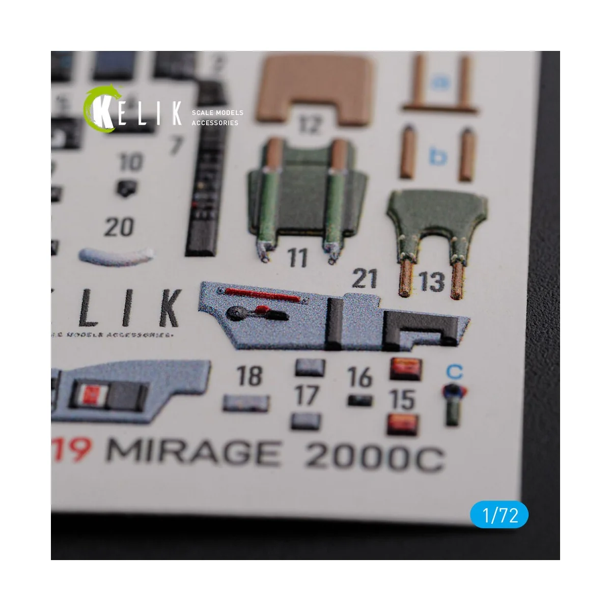 Mirage 2000C interior 3D decals forModelSvit kit, 1/72 - Kelik K72119