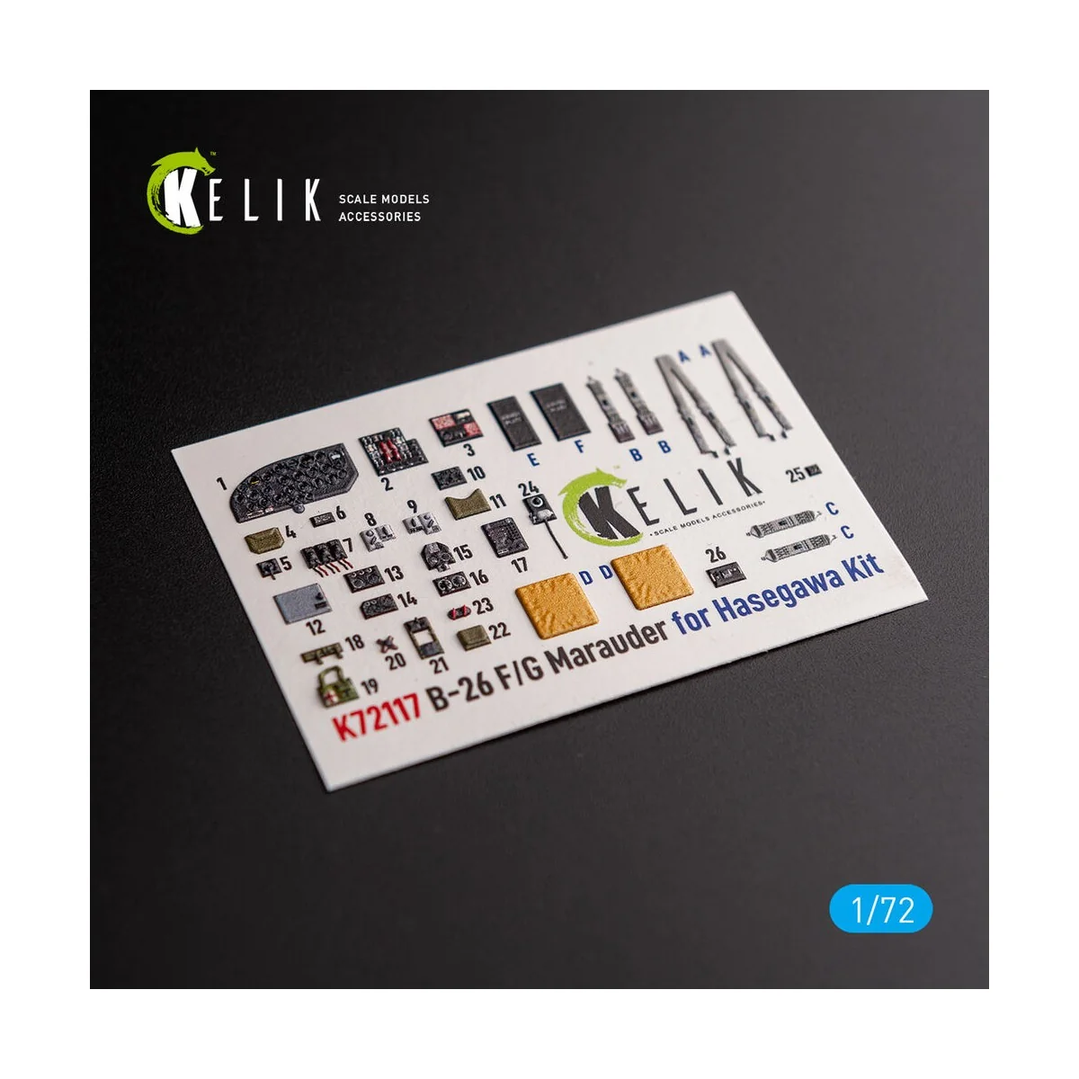 B-26 F/G Marauder - interior 3D decals for Hasegawa kit, 1/72 - Kel...