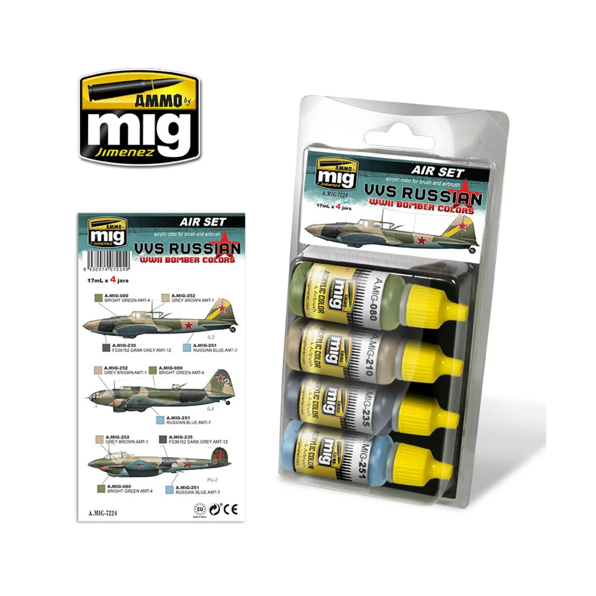 VVS Russian WWII Bomber Colors - AMMO by MIG Jimenez A.MIG-7224