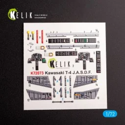 Kawasaki T-4 - interior 3D decals for Hasegawa kit, 1/72 - Kelik K7...