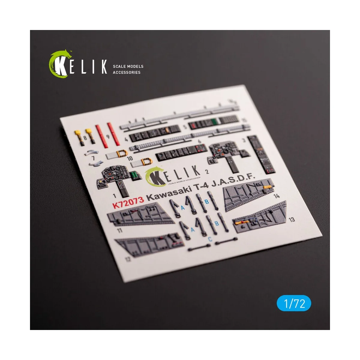 Kawasaki T-4 - interior 3D decals for Hasegawa kit, 1/72 - Kelik K7...