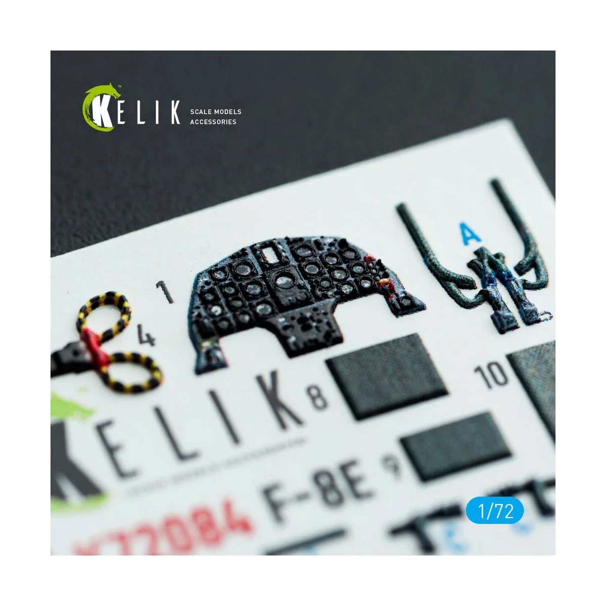 F-8E Crusader - interior 3D decals for Academy kit, 1/72 - Kelik K7...