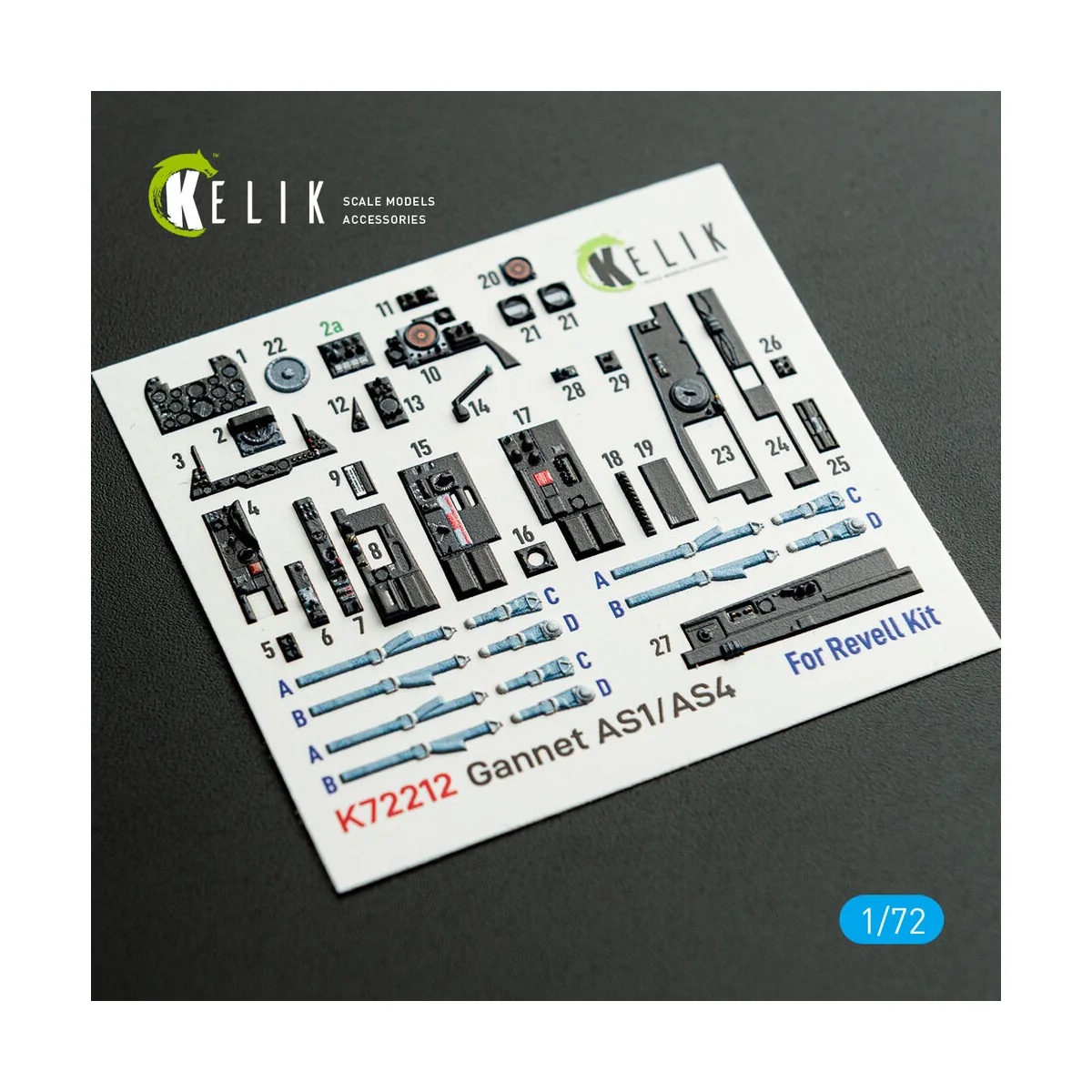 Gannet AS1/AS4 - interior 3D decals for Revell kit, 1/72 - Kelik K7...