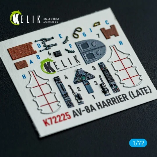 AV-8A Harrier (late) - interior 3D decals for Italeri kit, 1/72 - K...