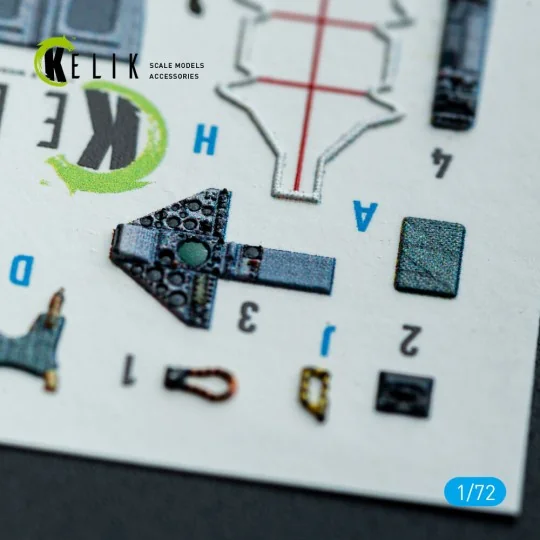 Harrier Gr3 (Late)- interior 3D decals for Italeri kit, 1/72 - Keli...