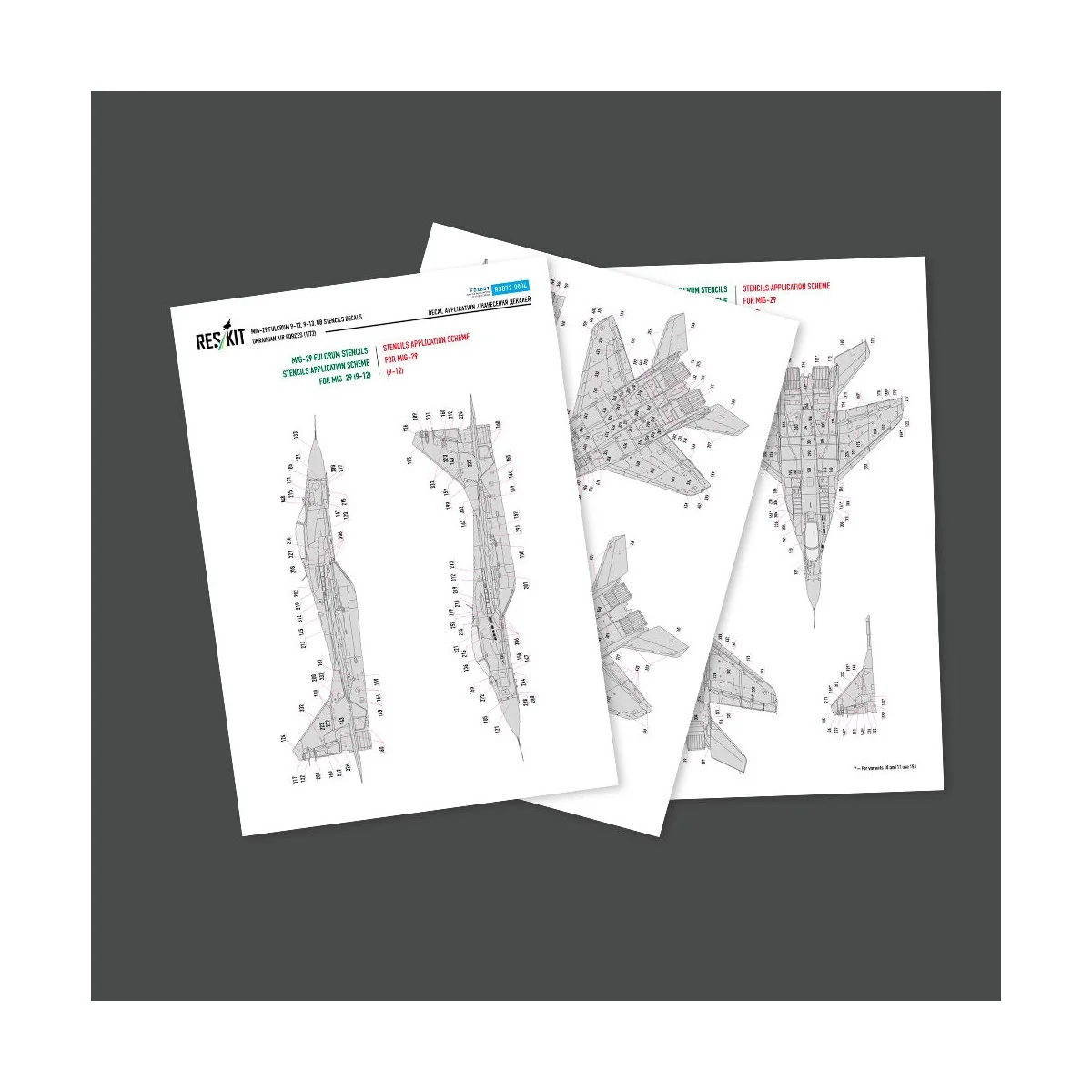 MiG-29 Fulcrum 9-12, 9-13, UB, Ukrainian Air Forces (Stencils Decal...