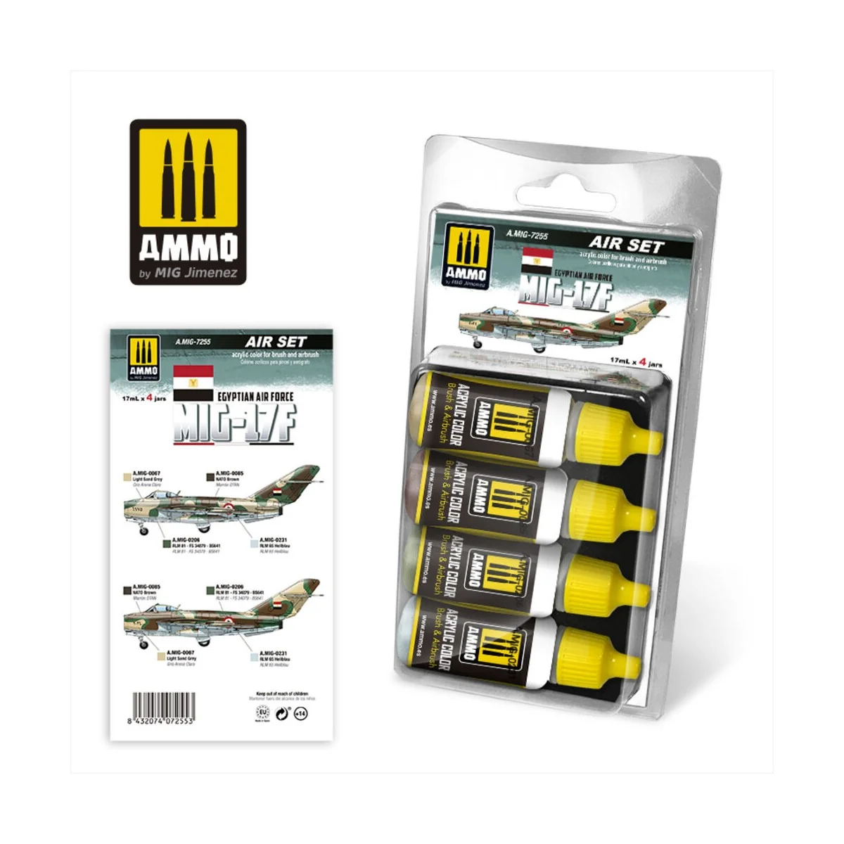 MIG-17F Egyptian Air Force Set - AMMO by MIG Jimenez A.MIG-7255 MIG-17F Egyptian Air Force Set - AMMO by MIG Jimenez A.MIG-7255