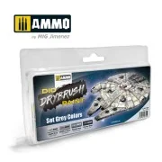 DRYBRUSH Set Grey Colors - AMMO by MIG Jimenez A.MIG-7300 DRYBRUSH Set Grey Colors - AMMO by MIG Jimenez A.MIG-7300