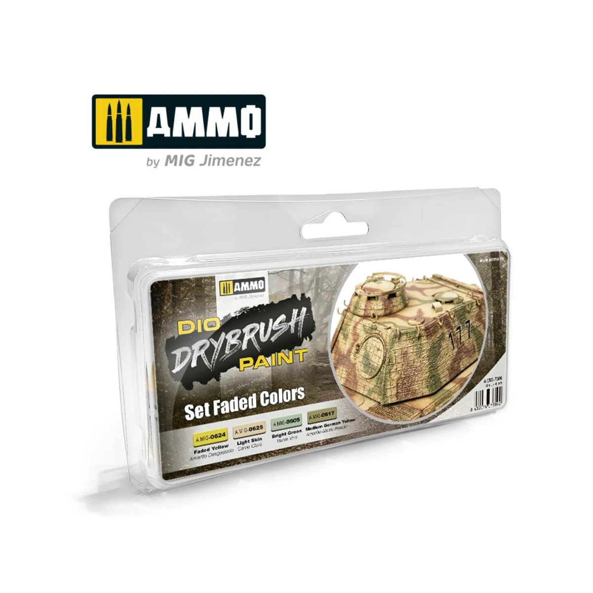 DRYBRUSH Set Faded Colors Set - AMMO by MIG Jimenez A.MIG-7306