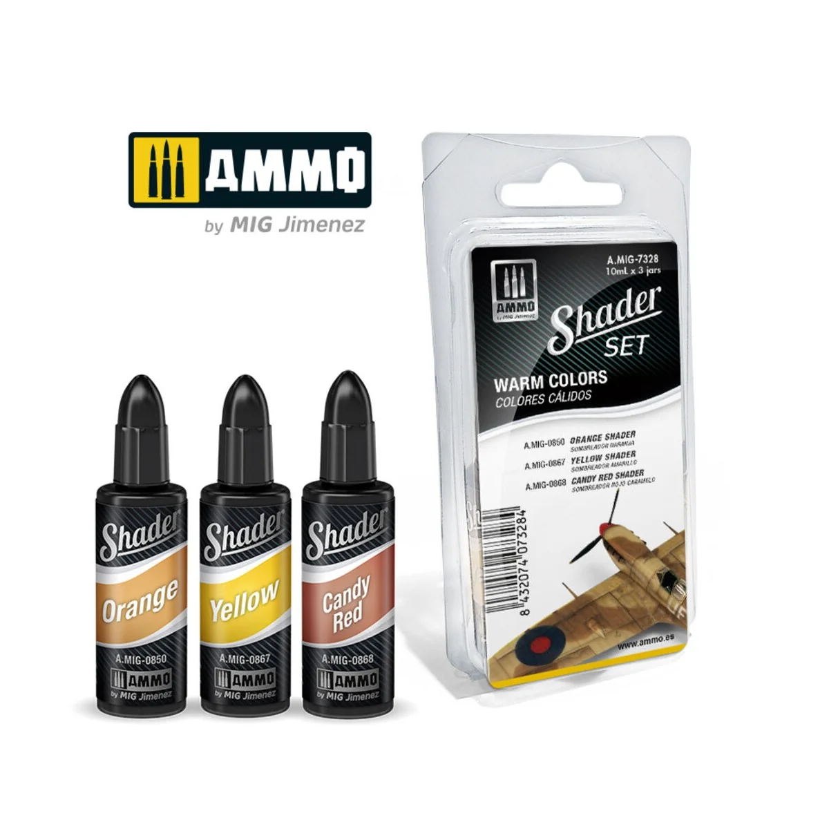 SHADER Set Warm Colors - AMMO by MIG Jimenez A.MIG-7328