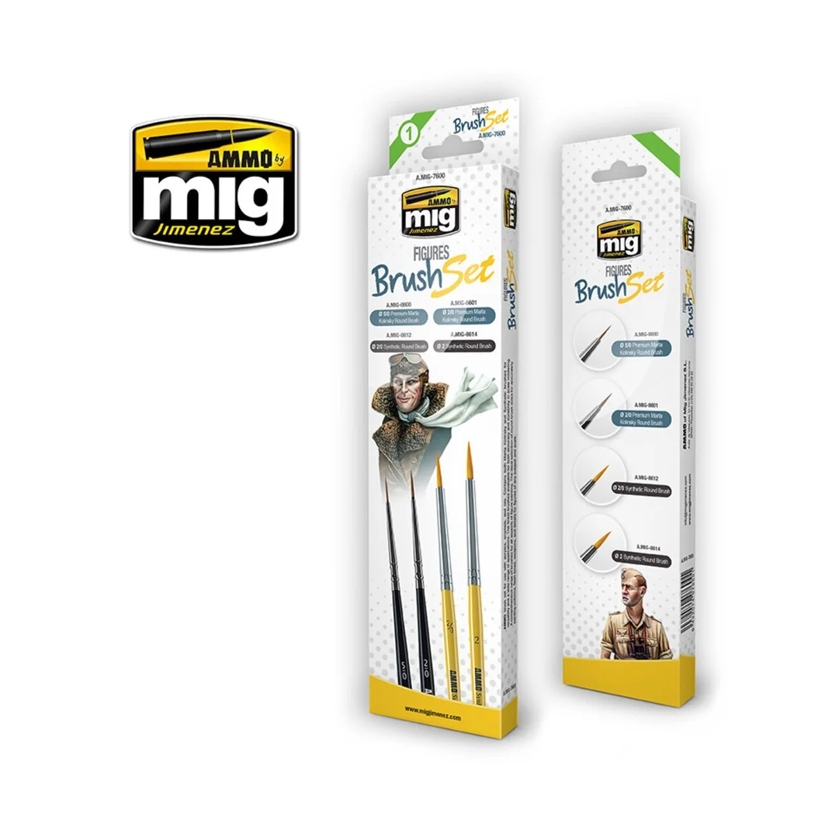 Figures Brush Set - AMMO by MIG Jimenez A.MIG-7600 Figures Brush Set - AMMO by MIG Jimenez A.MIG-7600