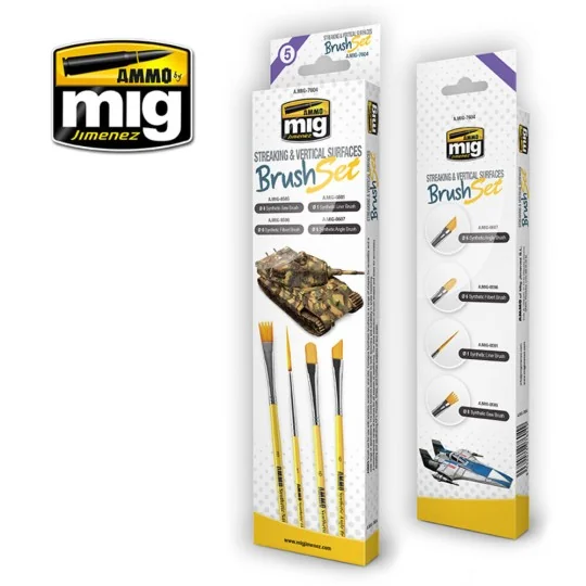 Streaking and Vertical Surfaces Brush Set - AMMO by MIG Jimenez A.M... Streaking and Vertical Surfaces Brush Set - AMMO by MIG Jimenez A.M...