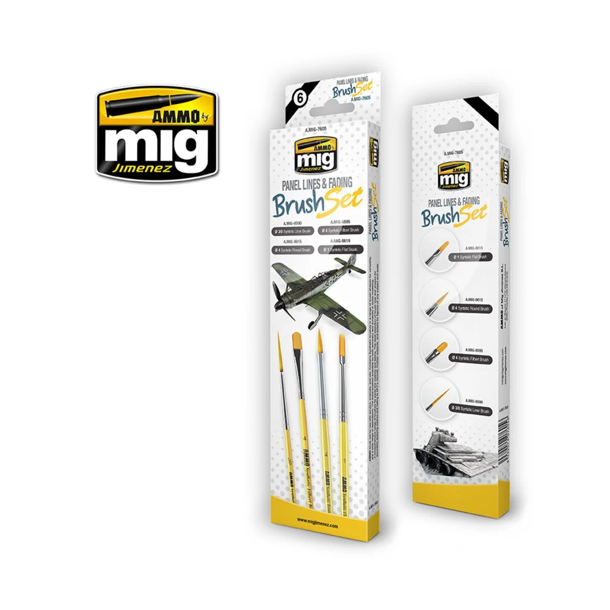Panel Lines and Fading Brush Set - AMMO by MIG Jimenez A.MIG-7605