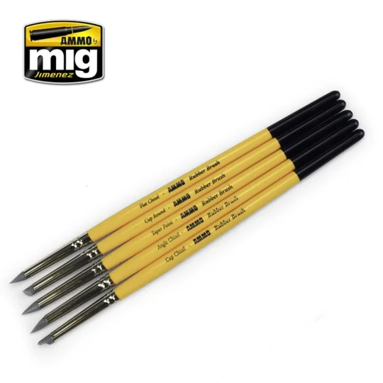 Rubber Brush Set - AMMO by MIG Jimenez A.MIG-7606 Rubber Brush Set - AMMO by MIG Jimenez A.MIG-7606