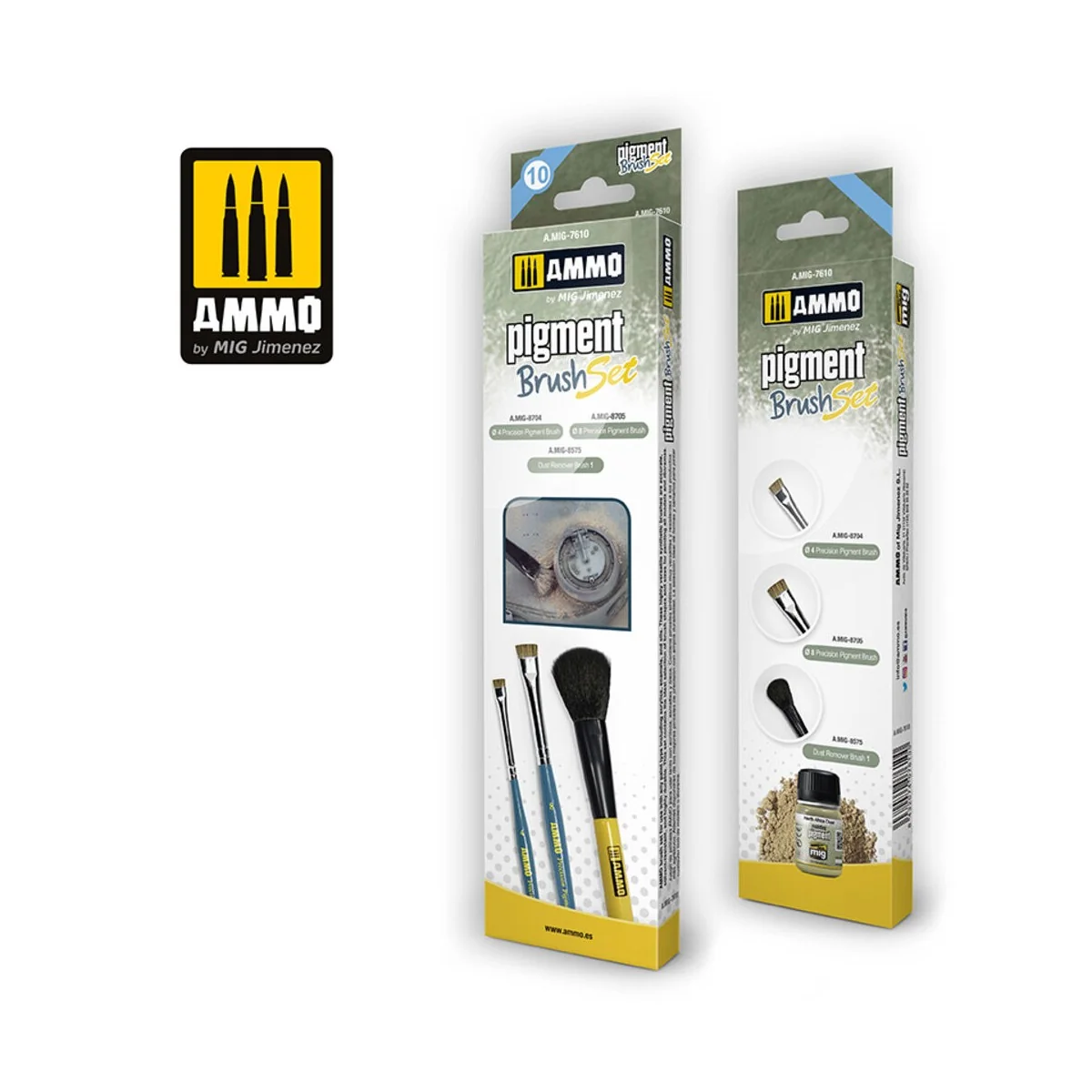 Pigment Brush Set - AMMO by MIG Jimenez A.MIG-7610