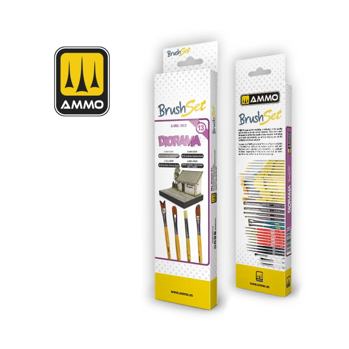 Dioramas Brushes Set - AMMO by MIG Jimenez A.MIG-7613 Dioramas Brushes Set - AMMO by MIG Jimenez A.MIG-7613
