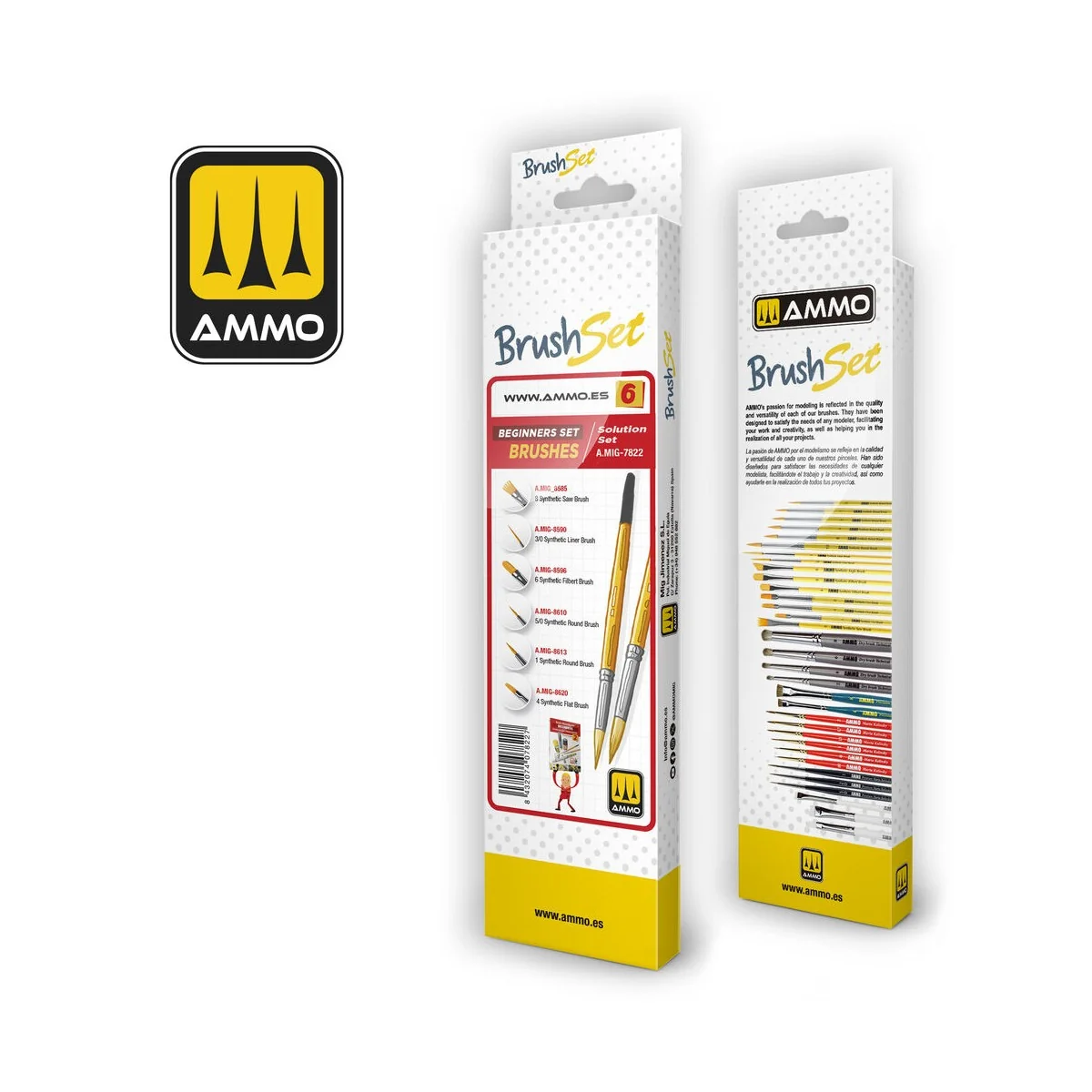 Beginners Set - Brushes - AMMO by MIG Jimenez A.MIG-7822