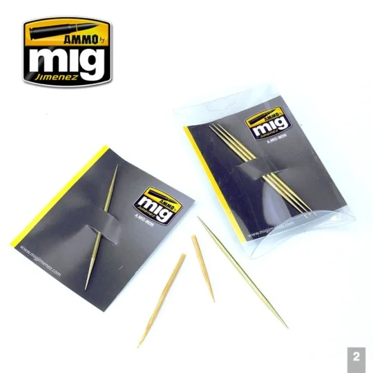 Brass Toothpicks - AMMO by MIG Jimenez A.MIG-8026 Brass Toothpicks - AMMO by MIG Jimenez A.MIG-8026