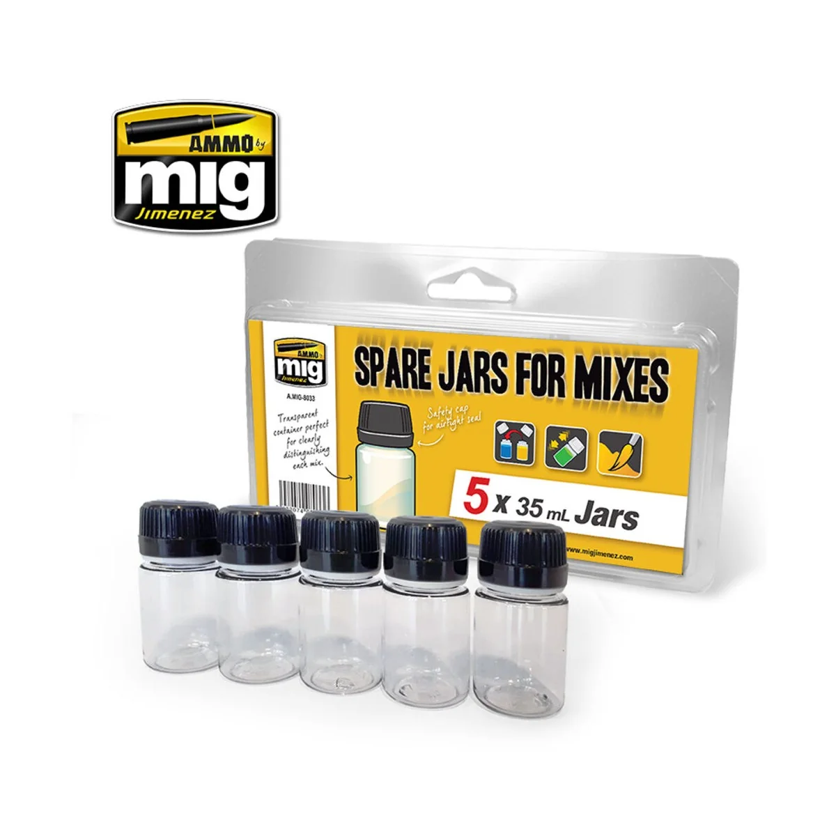 Spare Big Jars for Mixes (5 x 35mL jars) - AMMO by MIG Jimenez A.MI...