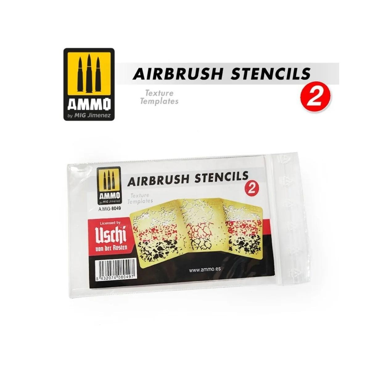 Airbrush Stencils 2 - Available Again - AMMO by MIG Jimenez A.MIG-8049