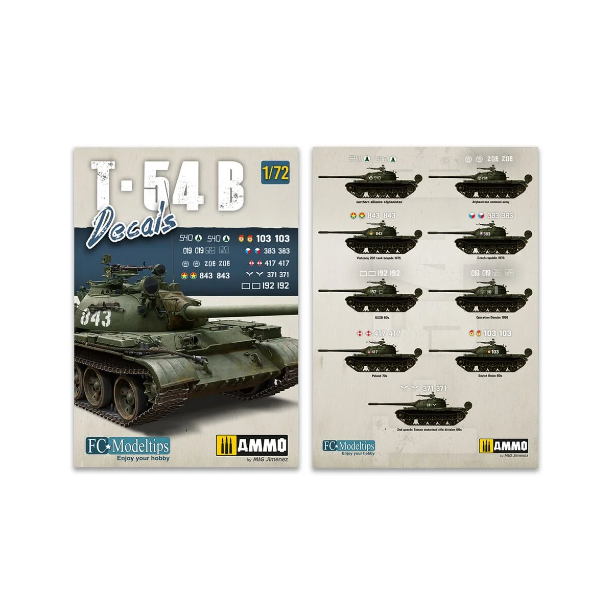 1/72 T-54B Decals - AMMO by MIG Jimenez A.MIG-8062