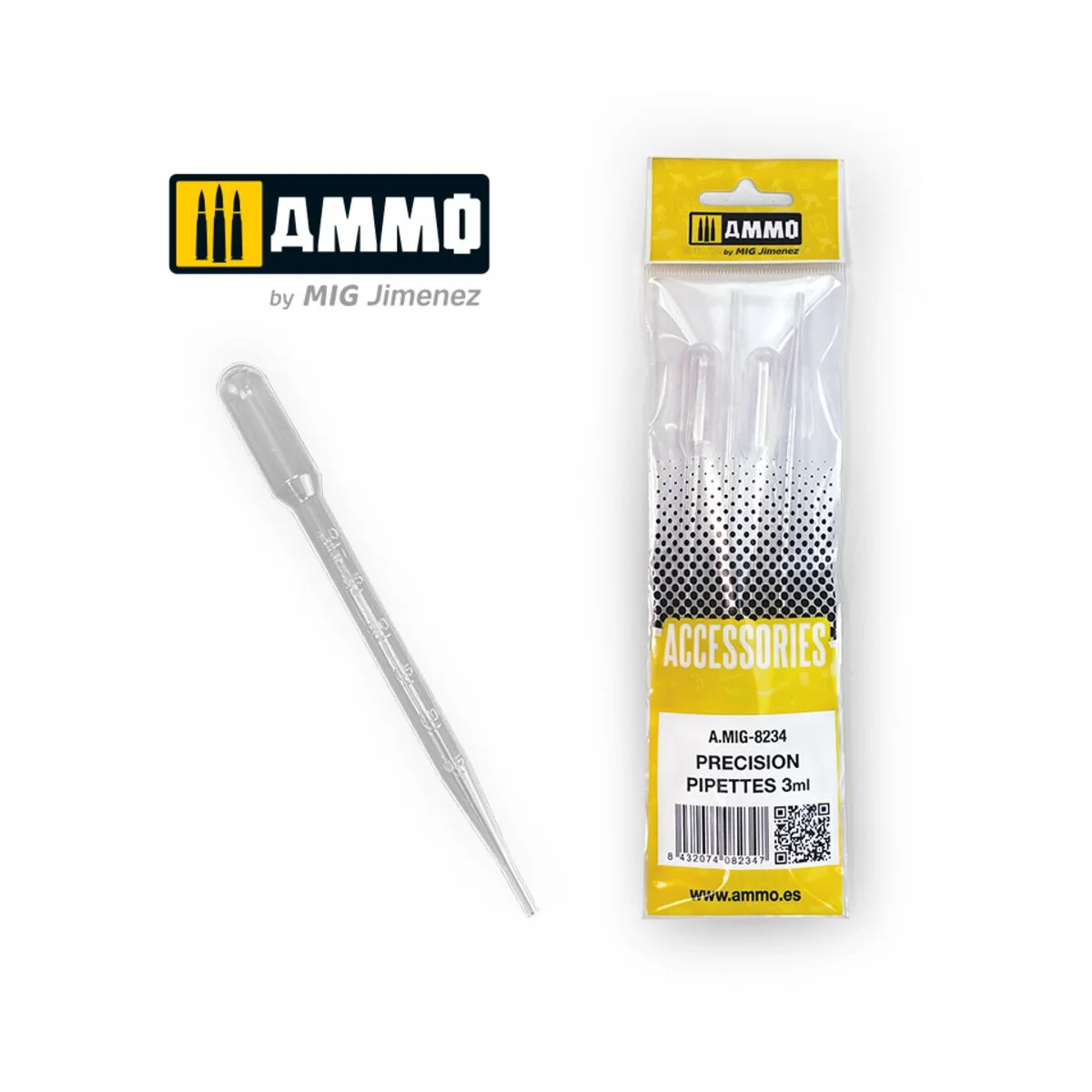 Large Pipettes 3mL (0.1 oz) - 4 pcs. - AMMO by MIG Jimenez A.MIG-8234