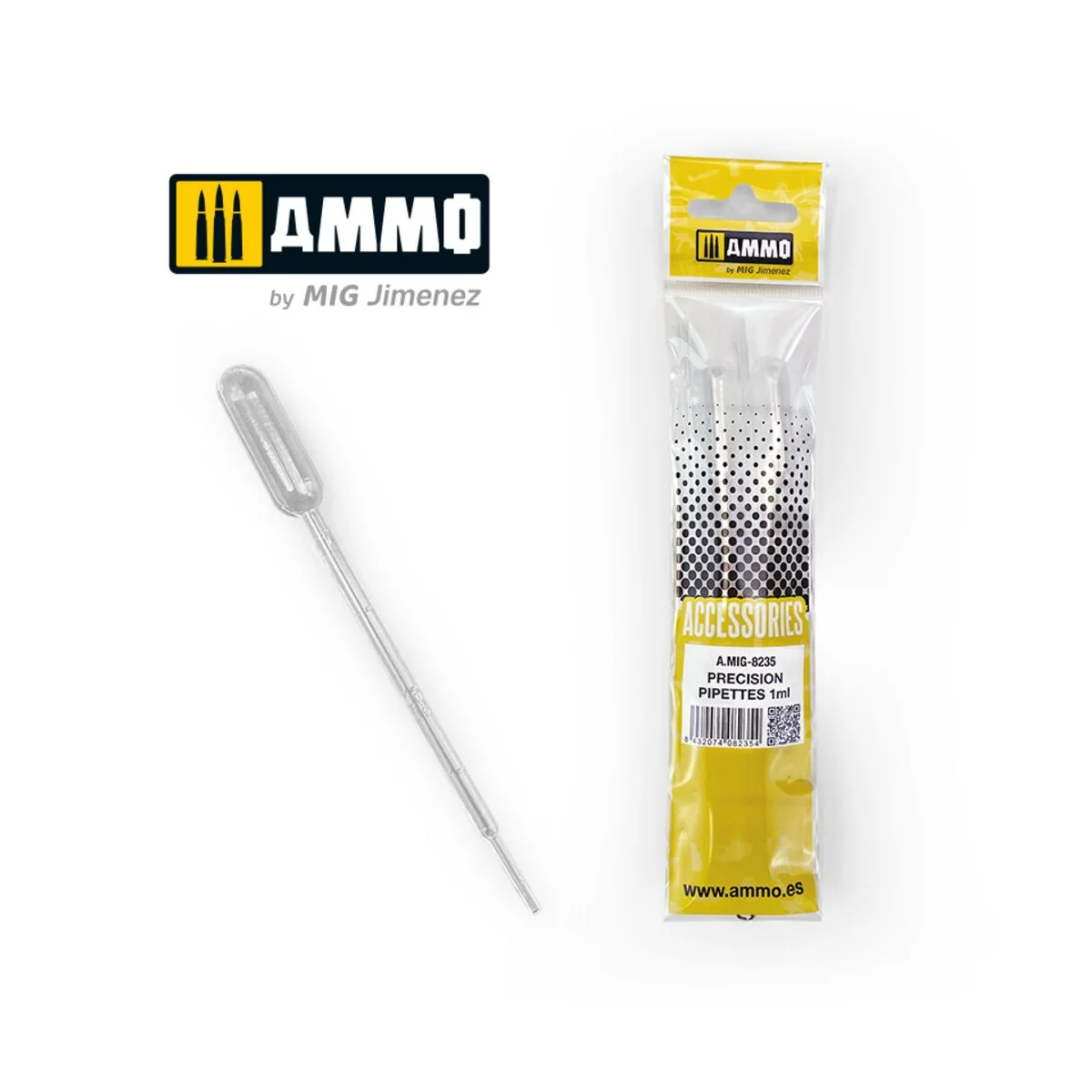 Small Pipettes 1mL (0.03 oz) - 4 pcs. - AMMO by MIG Jimenez A.MIG-8235