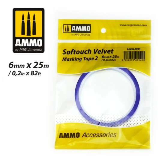 Softouch Velvet Masking Tape 2 (6mm x 25M) - AMMO by MIG Jimenez A....