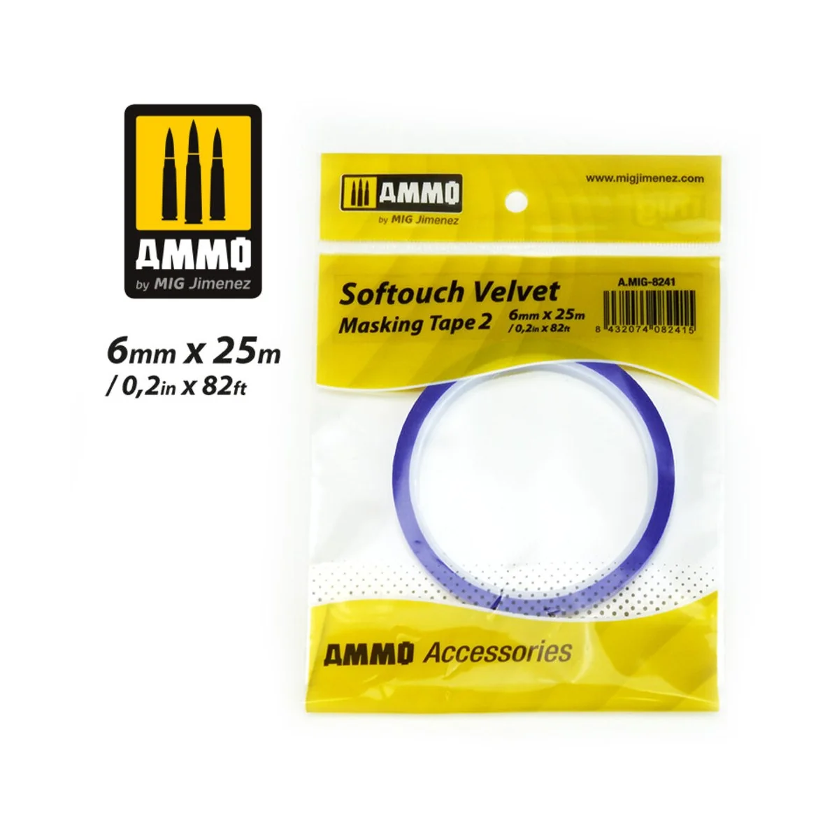 Softouch Velvet Masking Tape 2 (6mm x 25M) - AMMO by MIG Jimenez A....