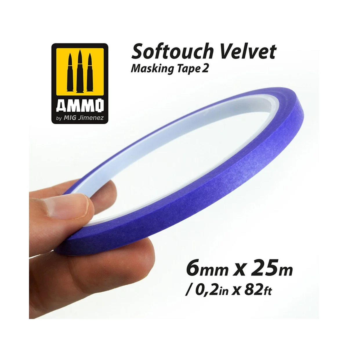 Softouch Velvet Masking Tape 2 (6mm x 25M)  - AMMO by MIG Jimenez A...
