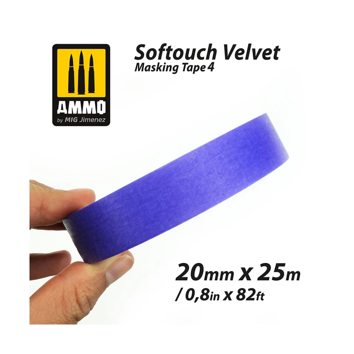 Softouch Velvet Masking Tape 4 (20mm x 25M) - AMMO by MIG Jimenez A...