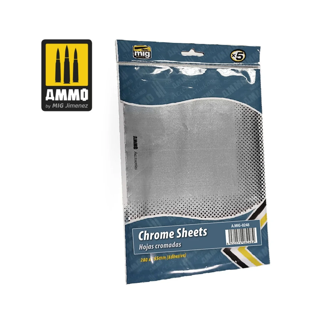 Chrome Sheets 280mm x 195mm - AMMO by MIG Jimenez A.MIG-8248