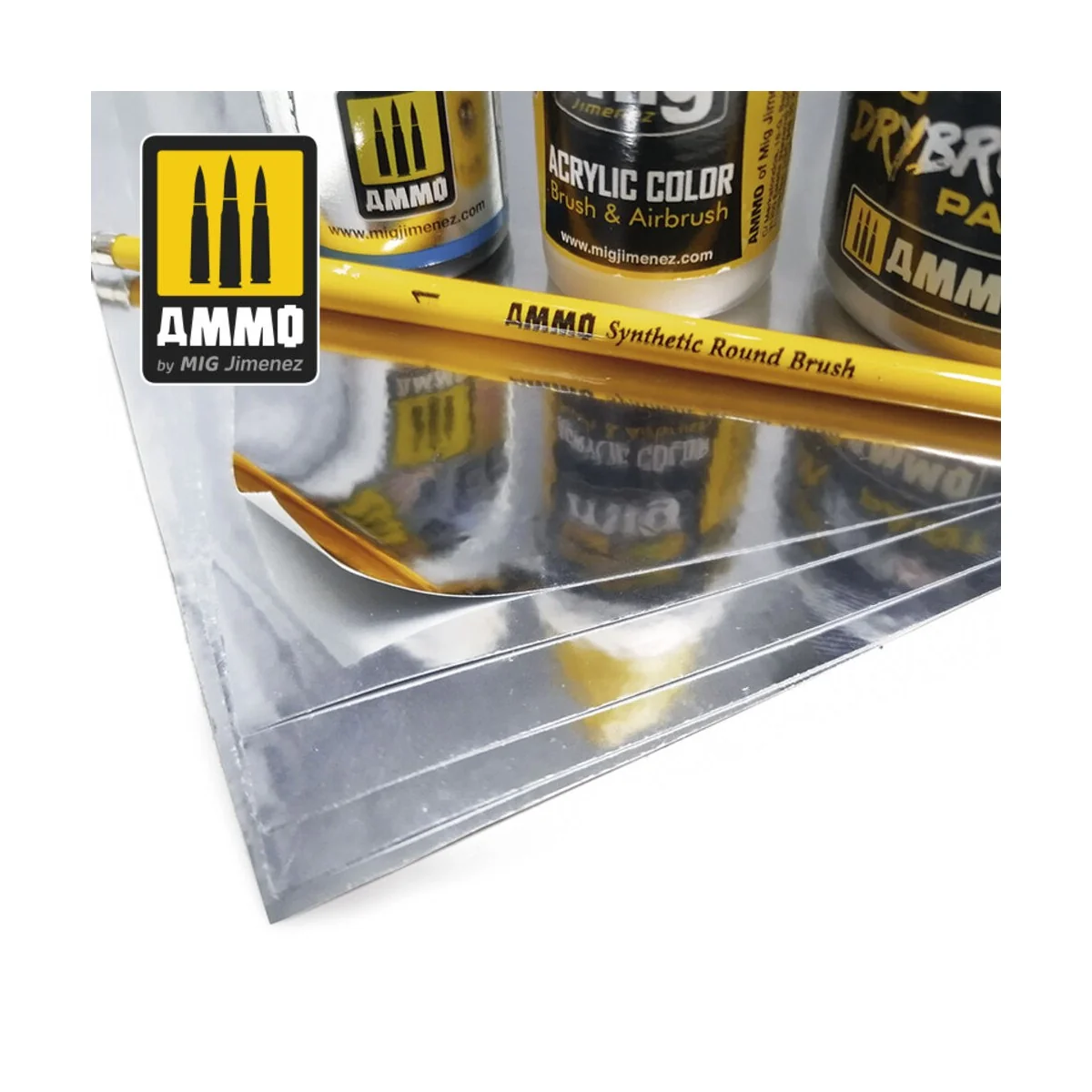 Chrome Sheets 280mm x 195mm - AMMO by MIG Jimenez A.MIG-8248 Chrome Sheets 280mm x 195mm - AMMO by MIG Jimenez A.MIG-8248